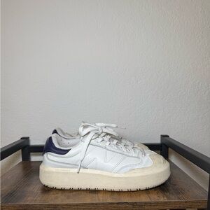 New Balance CT302 White and Dark Purple Casual Sneakers
